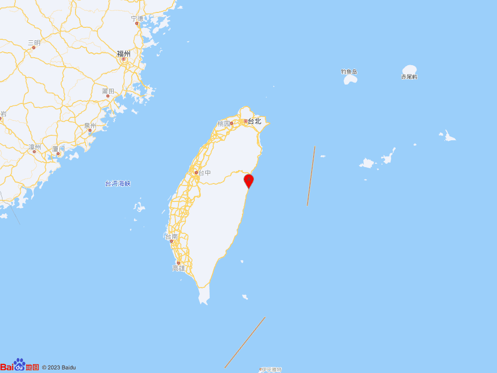 中国台湾（北纬23.94度，东经121.62度）发生4.4级地震